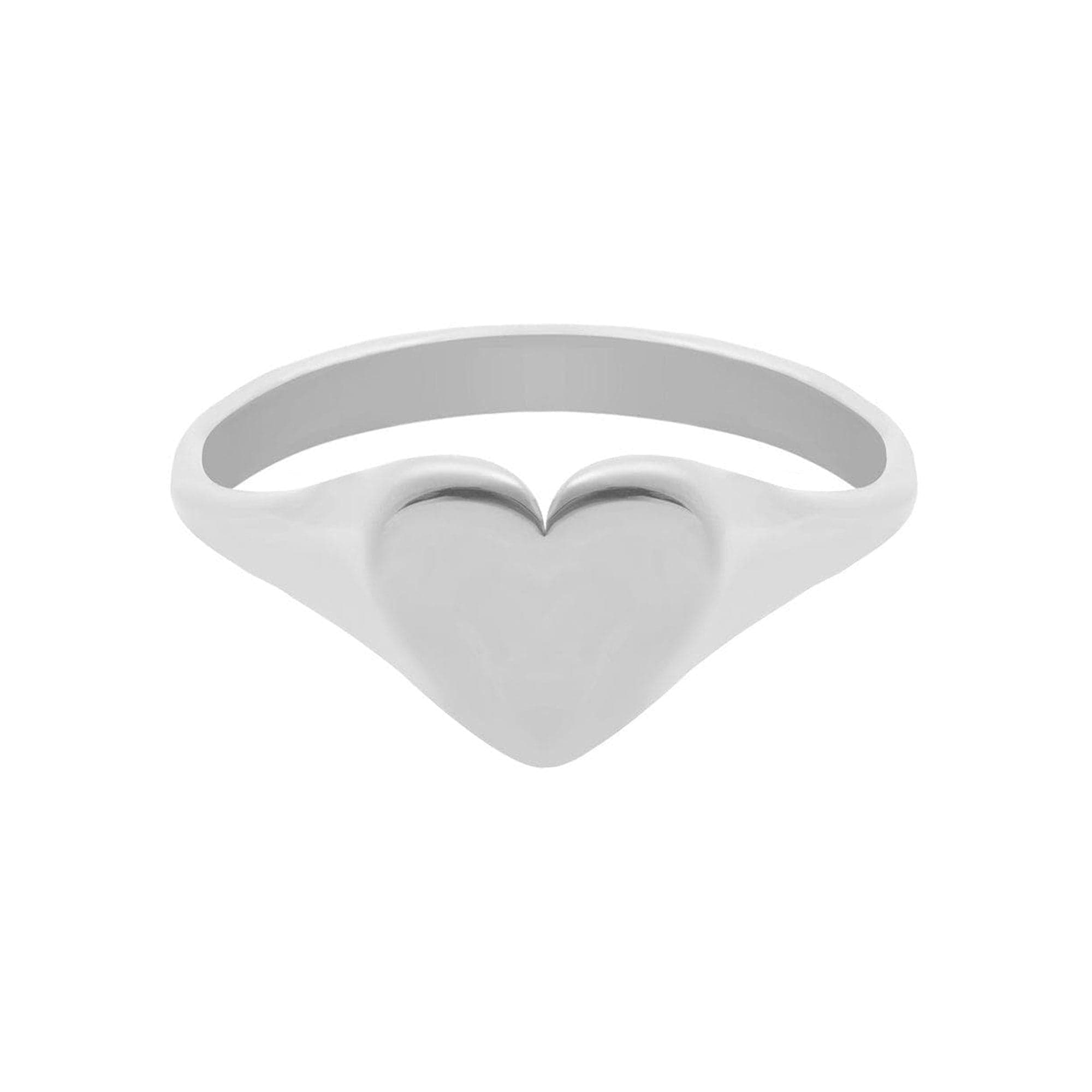 BohoMoon Stainless Steel Te Amo Signet Ring Silver / US 4 / UK H / EUR 46 / (xxsmall)