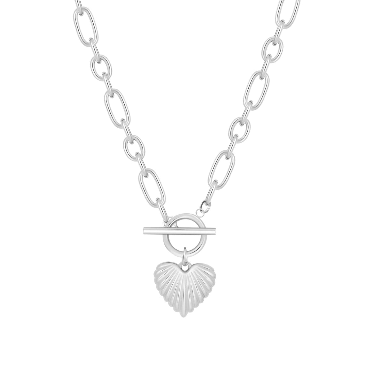 Bohomoon Stainless Steel Tender Heart TBar Necklace