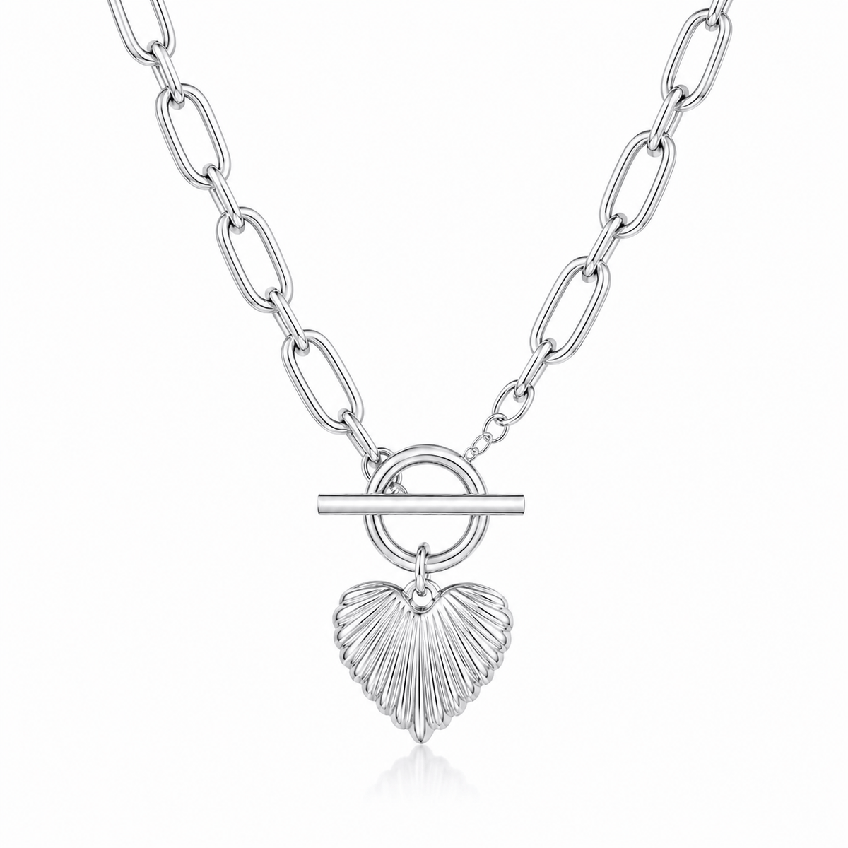 Bohomoon Stainless Steel Tender Heart TBar Necklace