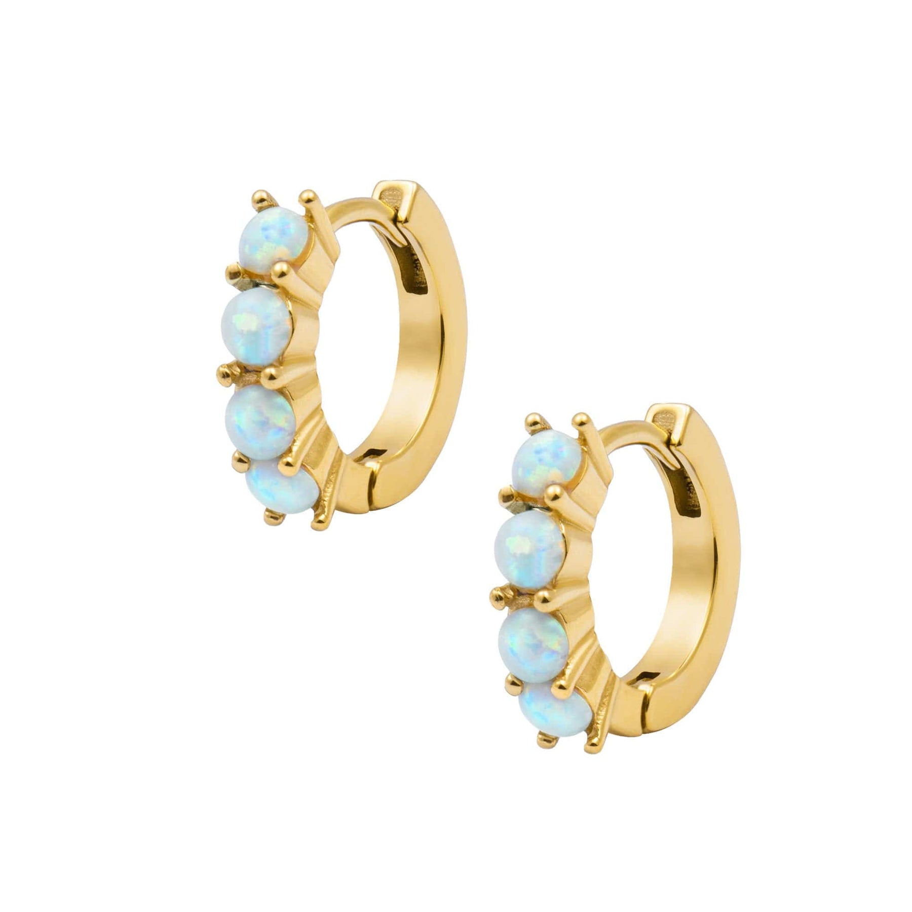 BohoMoon Stainless Steel Tia Opal Hoop Earrings Gold