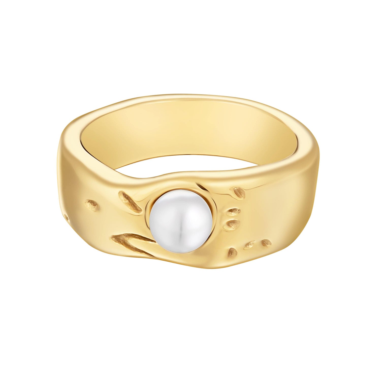 Bohomoon Stainless Steel Tiki Pearl Ring