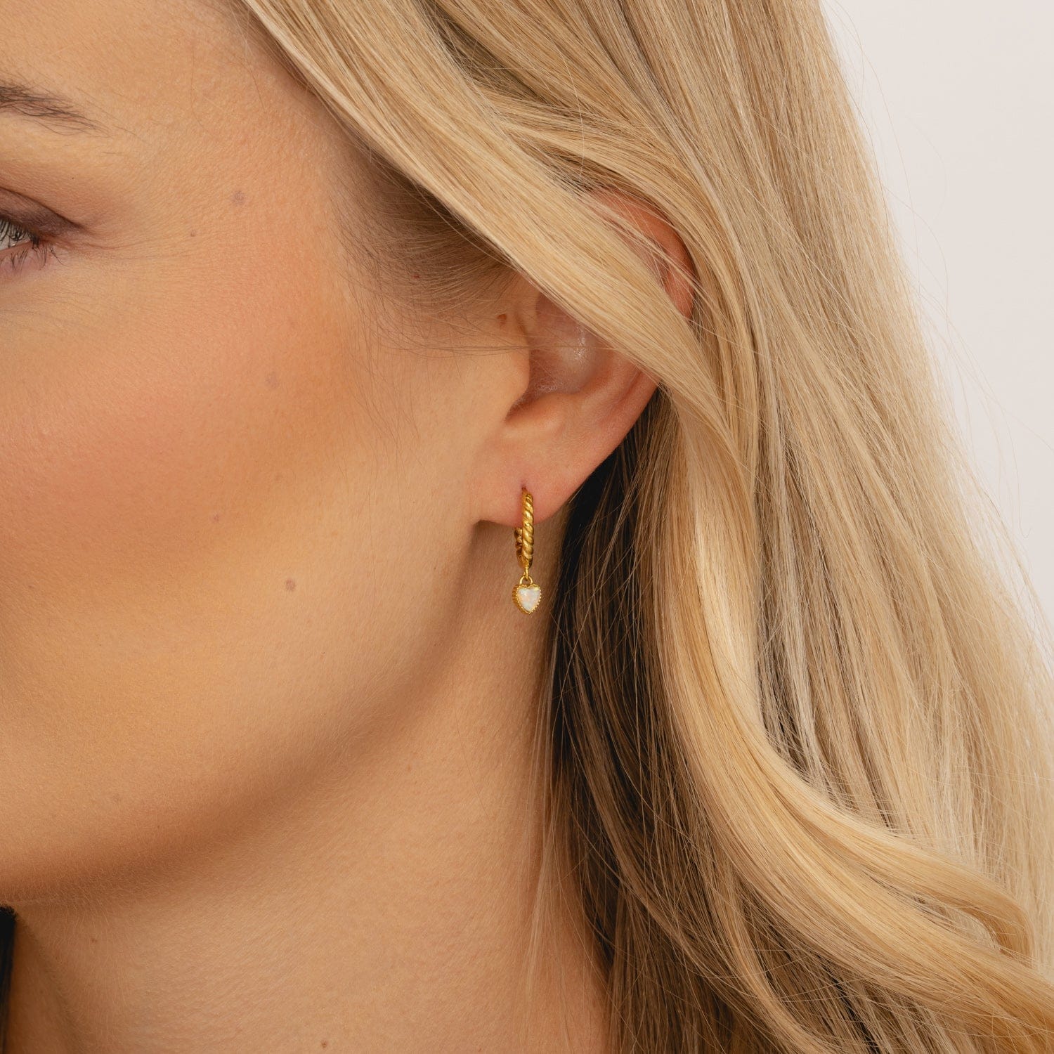 Bohomoon Stainless Steel Tilly Opal Hoop Earrings