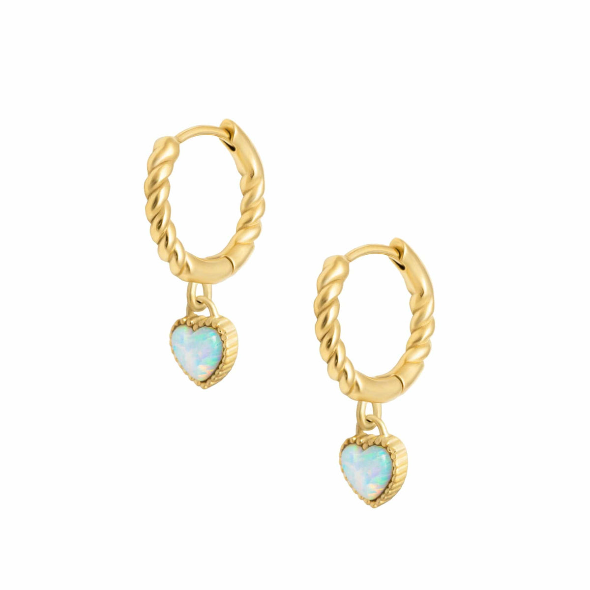 BohoMoon Stainless Steel Tilly Opal Hoop Earrings Gold