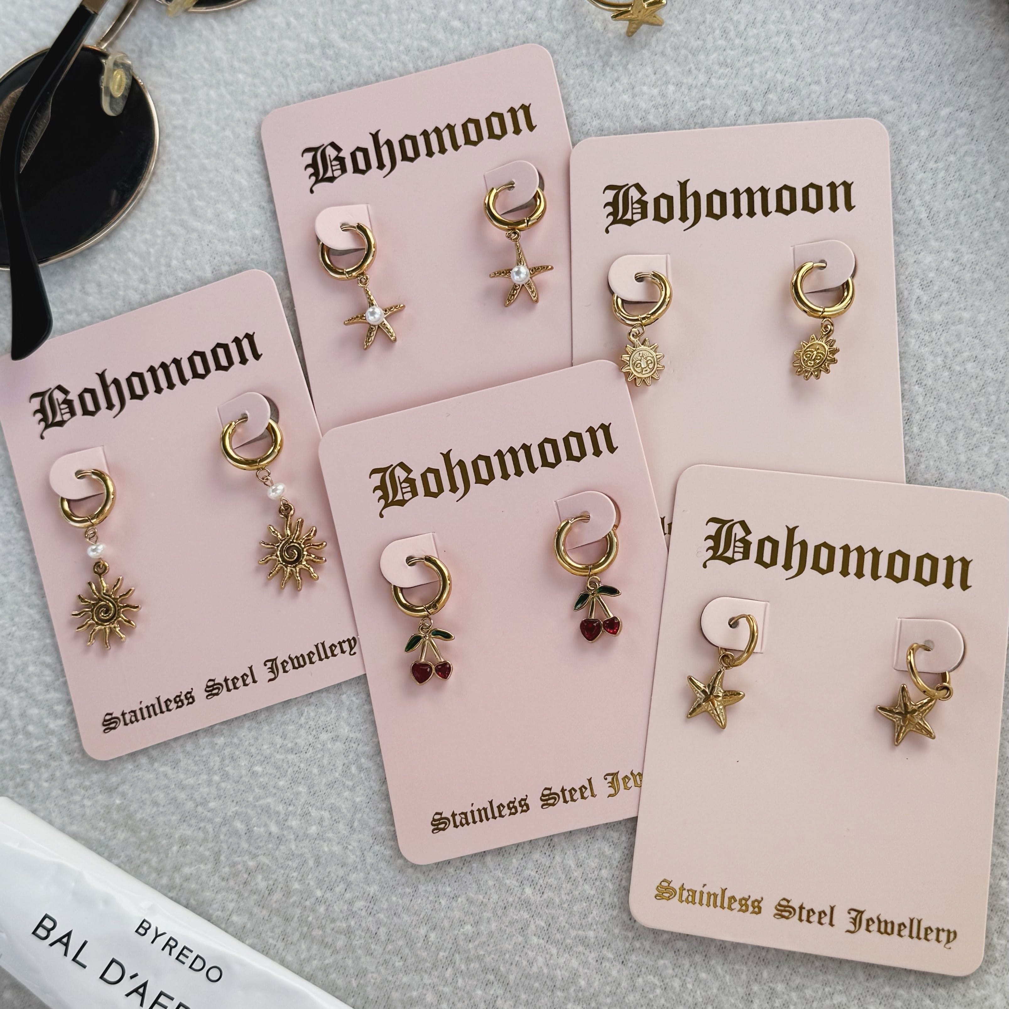 Bohomoon Stainless Steel Treasure Hoop Earrings