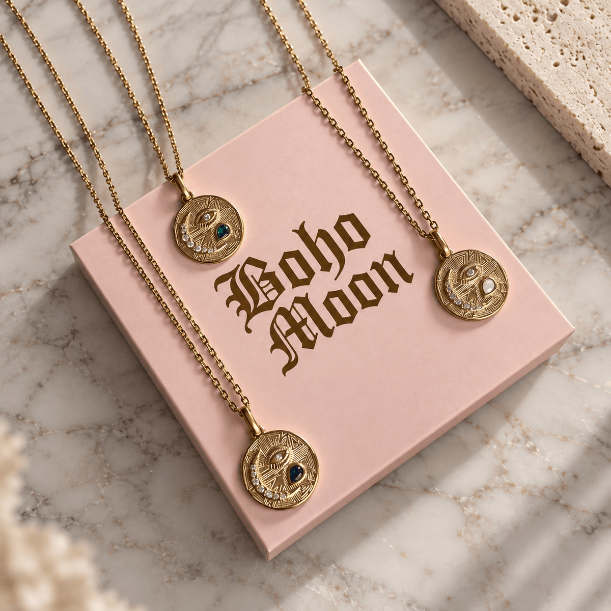 Bohomoon Stainless Steel Trixie Birthstone Necklace