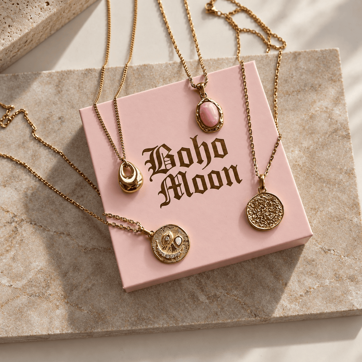Bohomoon Stainless Steel Trixie Birthstone Necklace