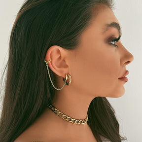 BohoMoon Stainless Steel Tube Hoop Earrings