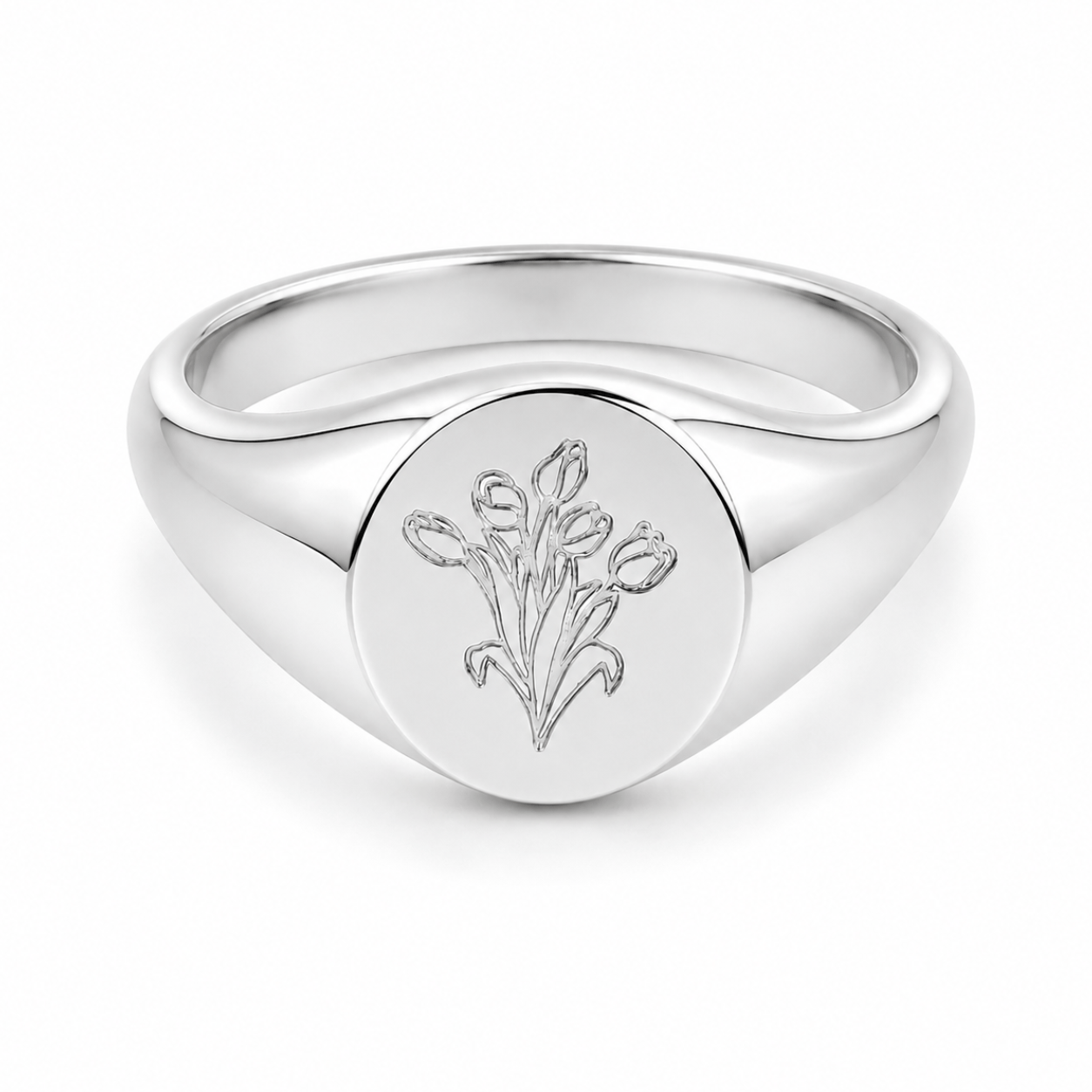 Bohomoon Stainless Steel Tulips Signet Ring