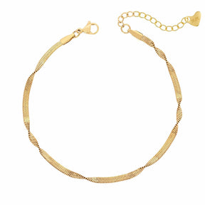 Bohomoon Stainless Steel Twist Anklet