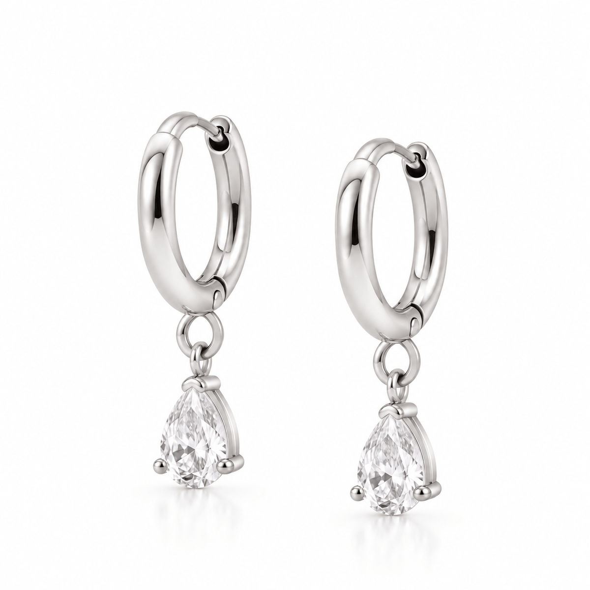 Bohomoon Stainless Steel Una Pear Hoop Earrings