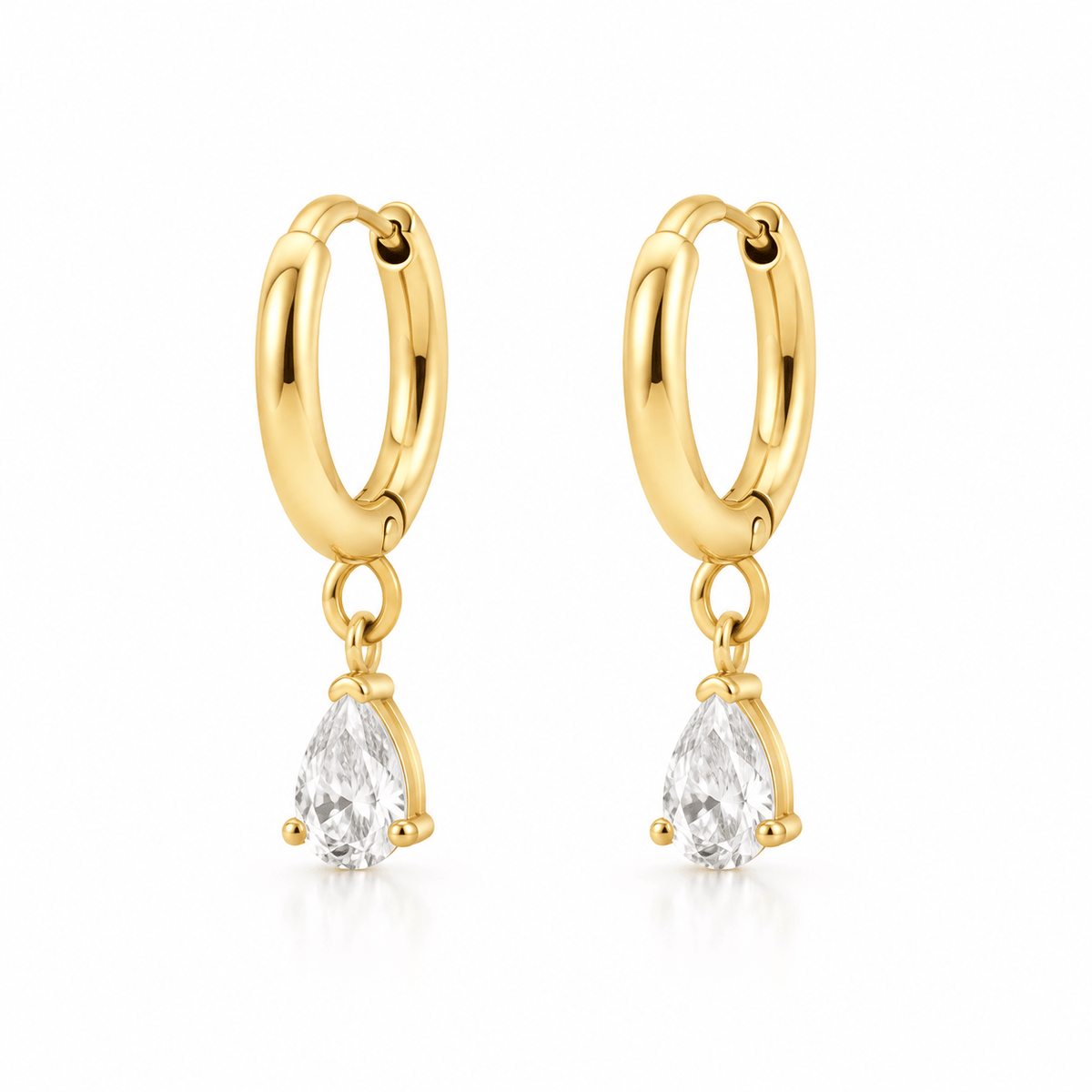 Bohomoon Stainless Steel Una Pear Hoop Earrings