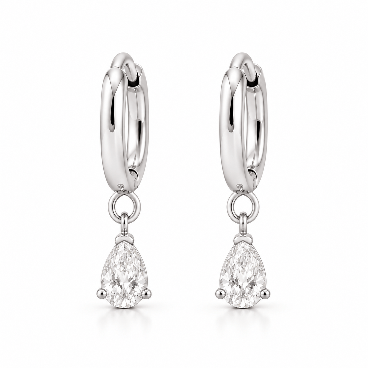 Bohomoon Stainless Steel Una Pear Hoop Earrings
