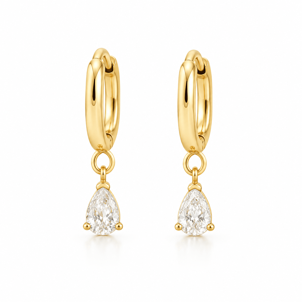 Bohomoon Stainless Steel Una Pear Hoop Earrings