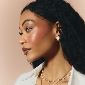 Bohomoon Stainless Steel Veil Pearl Stud Earrings