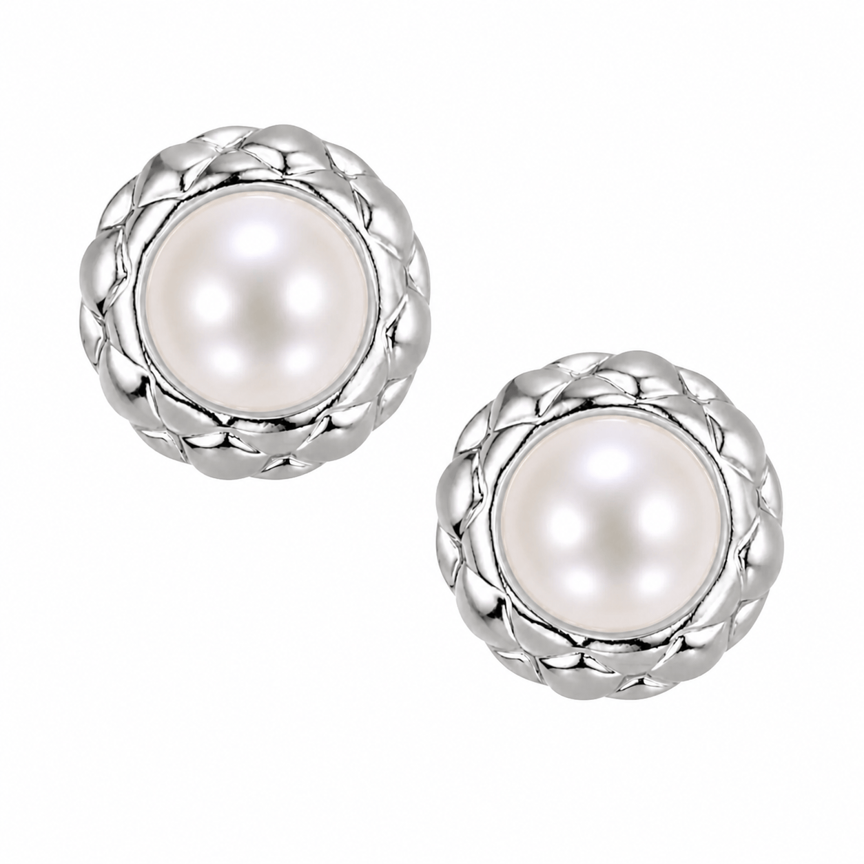Bohomoon Stainless Steel Veil Pearl Stud Earrings