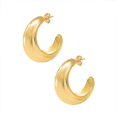 BohoMoon Stainless Steel Vendetta Hoop Earrings Gold