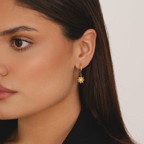 Bohomoon Stainless Steel Vision Sun Hoop Earrings