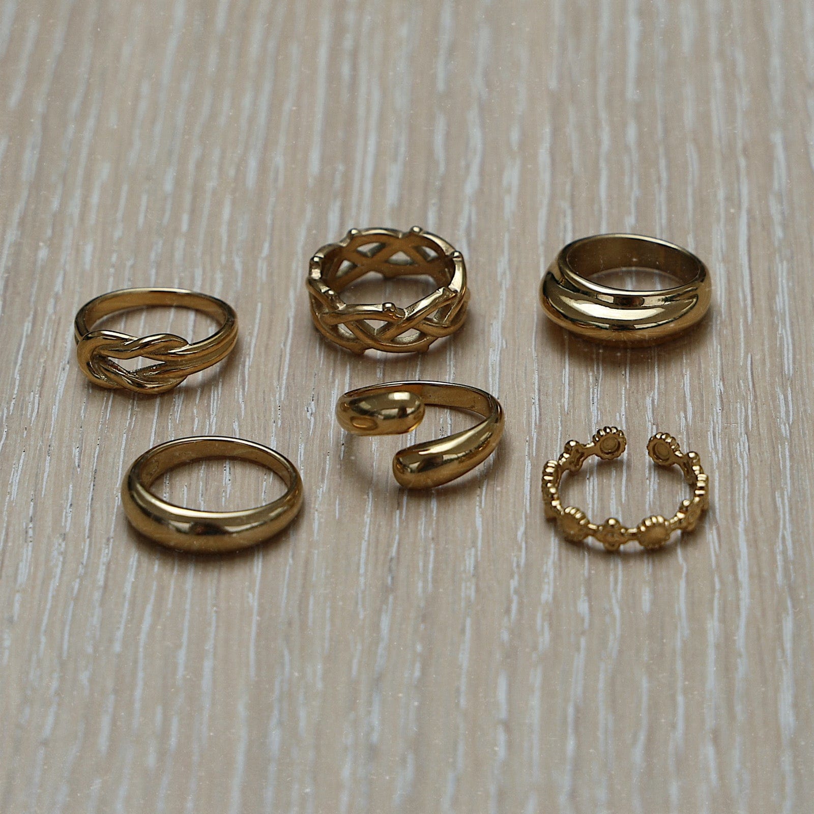 BohoMoon Stainless Steel Winona Ring Gold / Adjustable