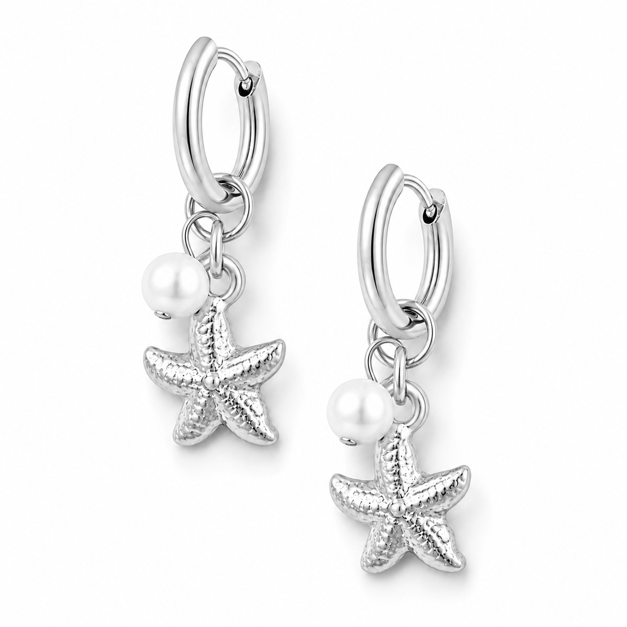 Bohomoon Stainless Steel Zuri Pearl Starfish Earrings