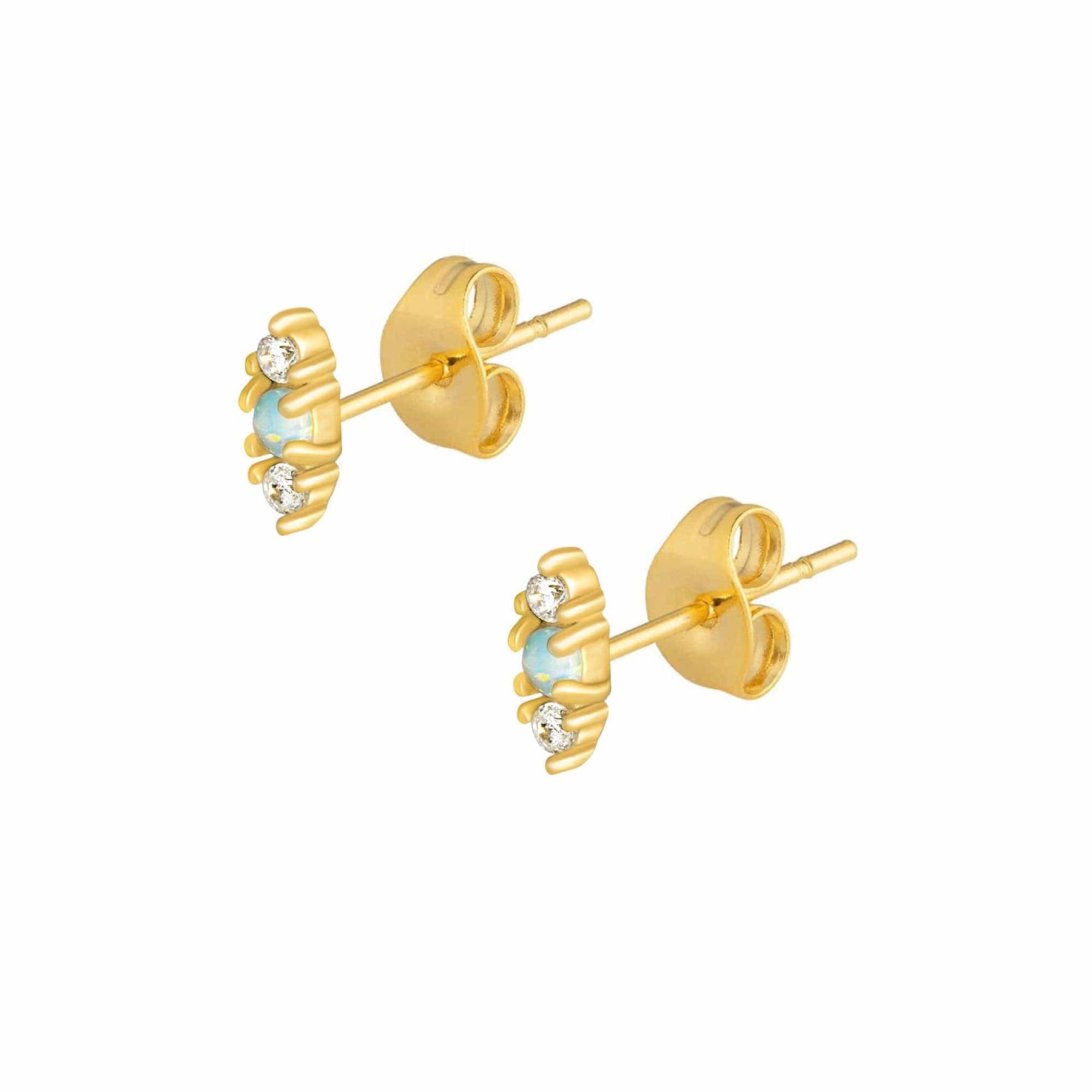 BohoMoon Stainless Steel Pegasus Opal Stud Earrings Gold