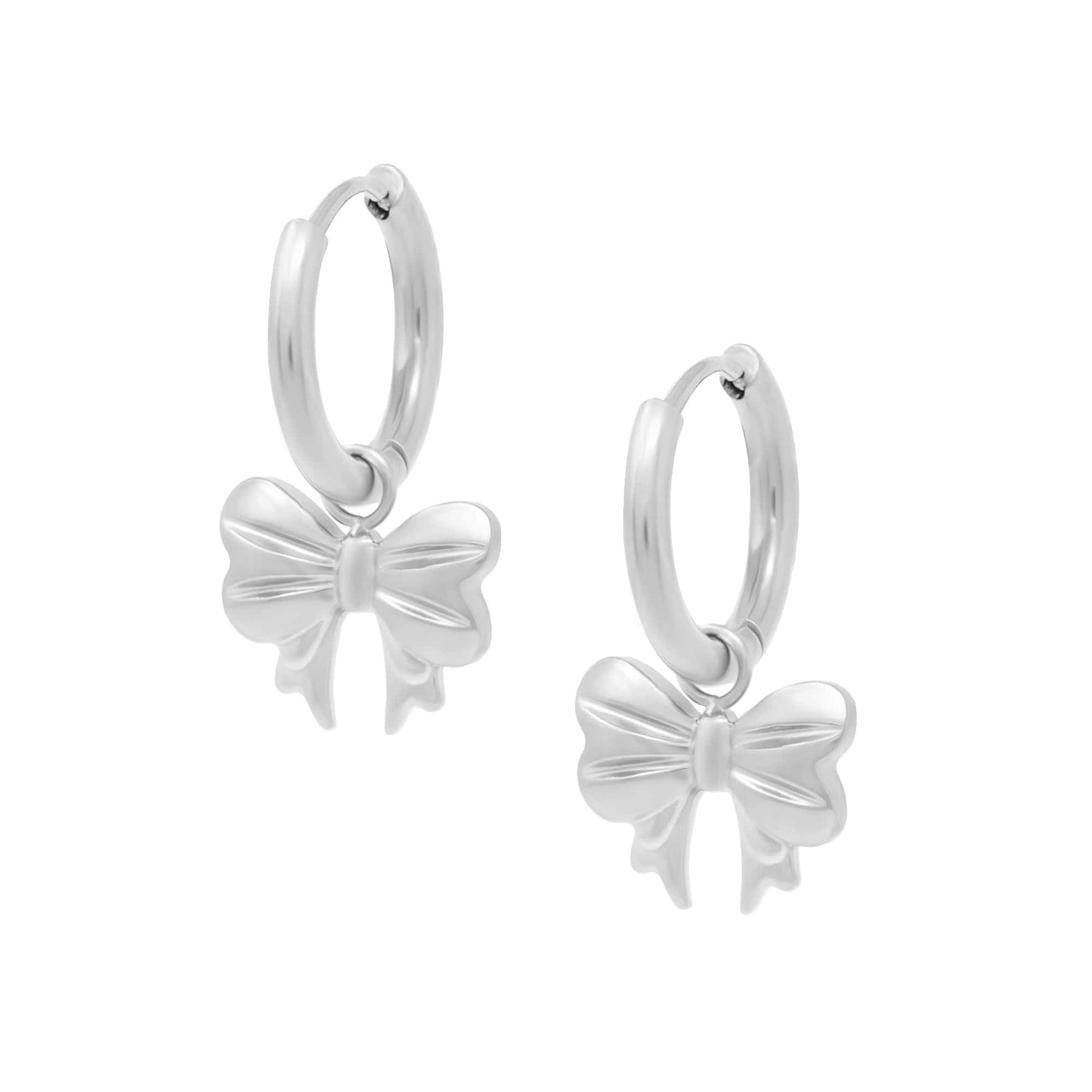 BohoMoon Stainless Steel Rosella Bow Hoop Earrings Gold