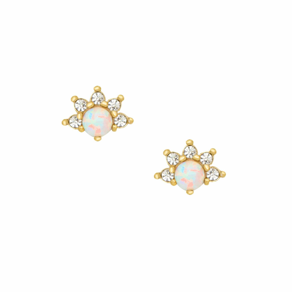 Bohomoon Stainless Steel Birdie Opal Stud Earrings