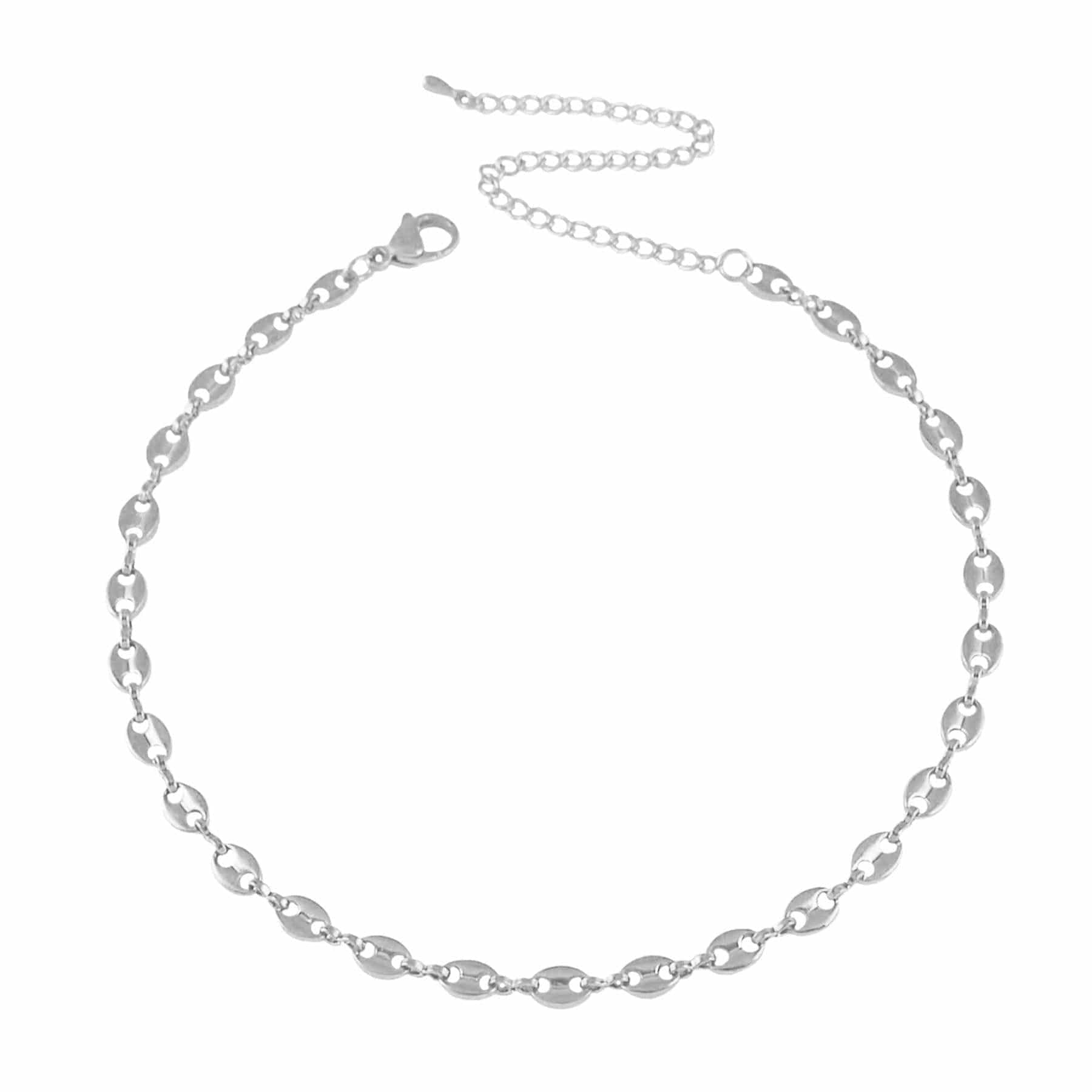 BohoMoon Stainless Steel Poppi Choker Chain Silver