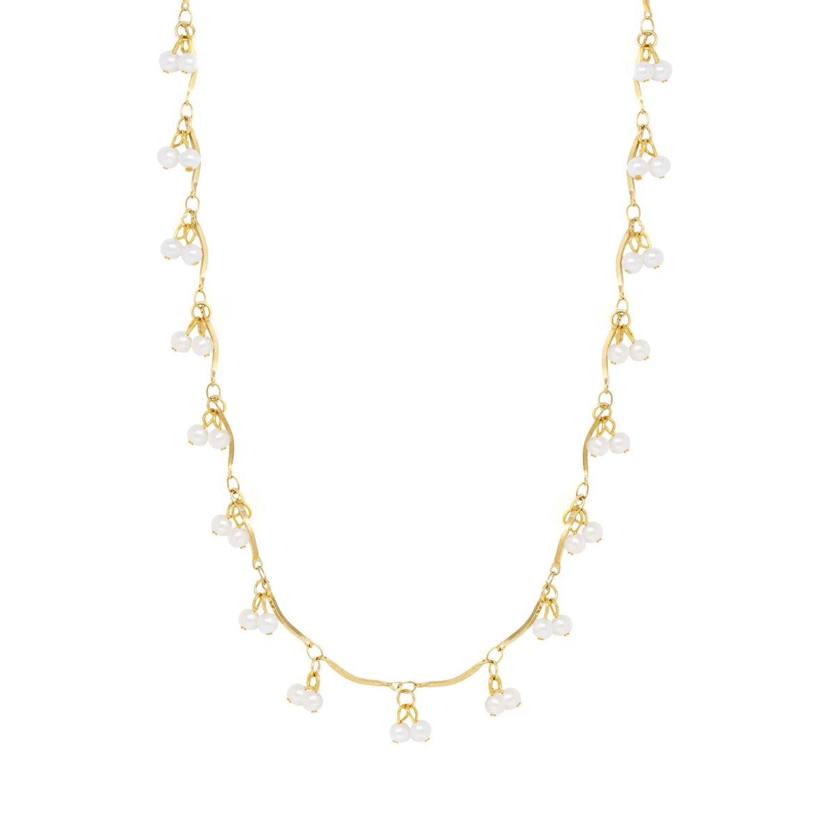 Bohomoon Stainless Steel Aurora Pearl Necklace