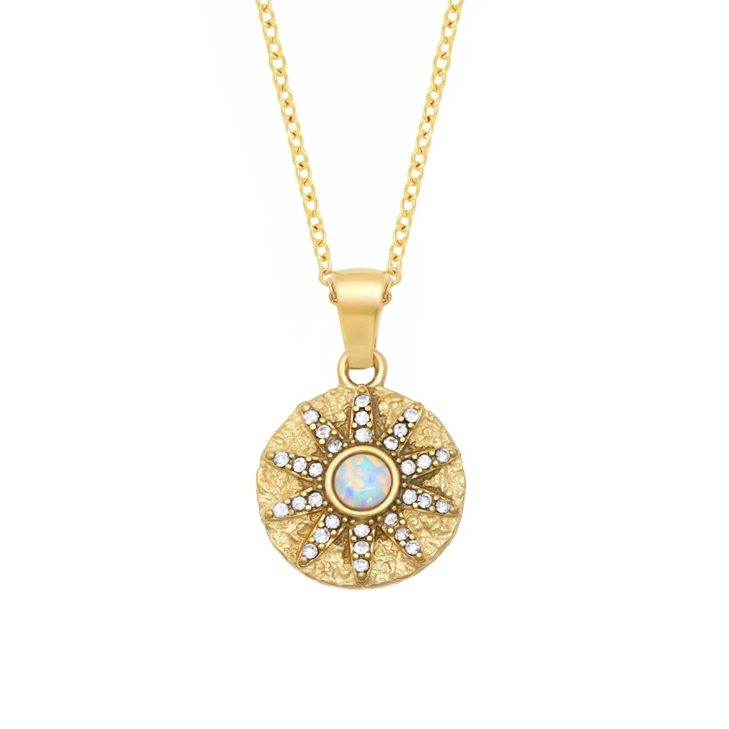 Bohomoon Stainless Steel Energy Opal Necklace