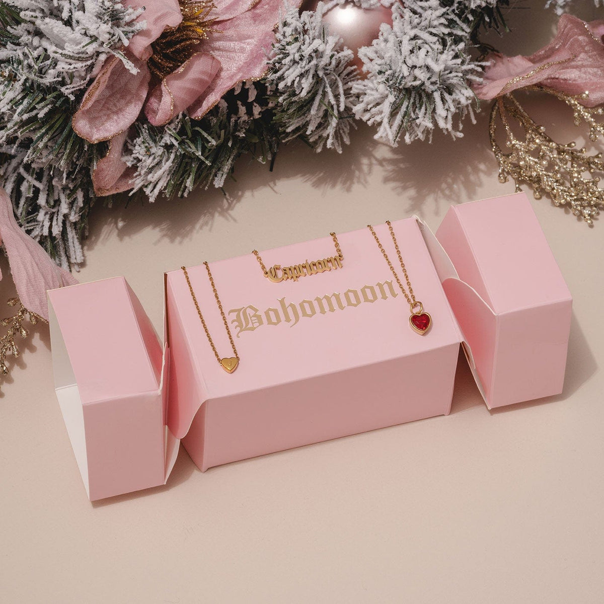 Bohomoon Stainless Steel Personalised Cracker Bundle - Gold (A-L)