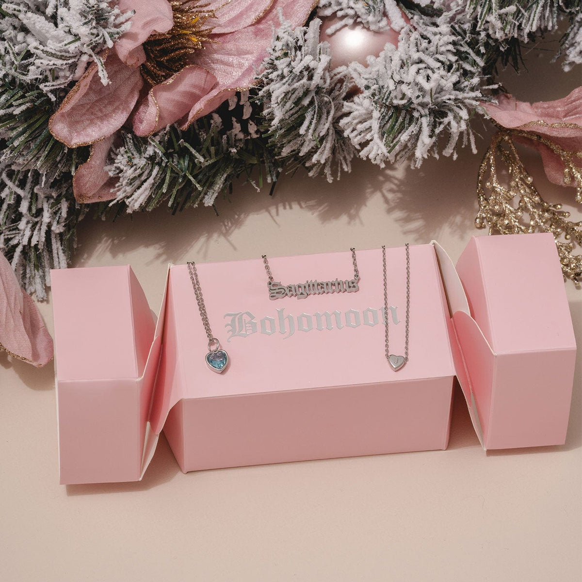 Bohomoon Stainless Steel Personalised Cracker Bundle - Silver (A-L)