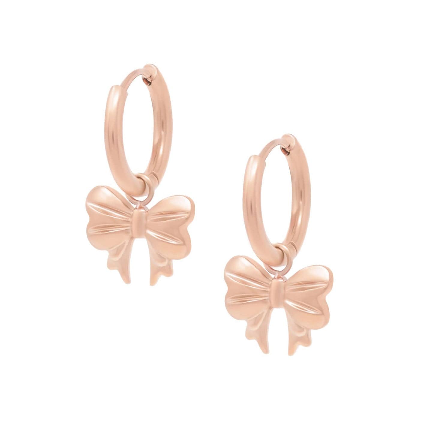 Bohomoon Stainless Steel Rosella Bow Hoop Earrings