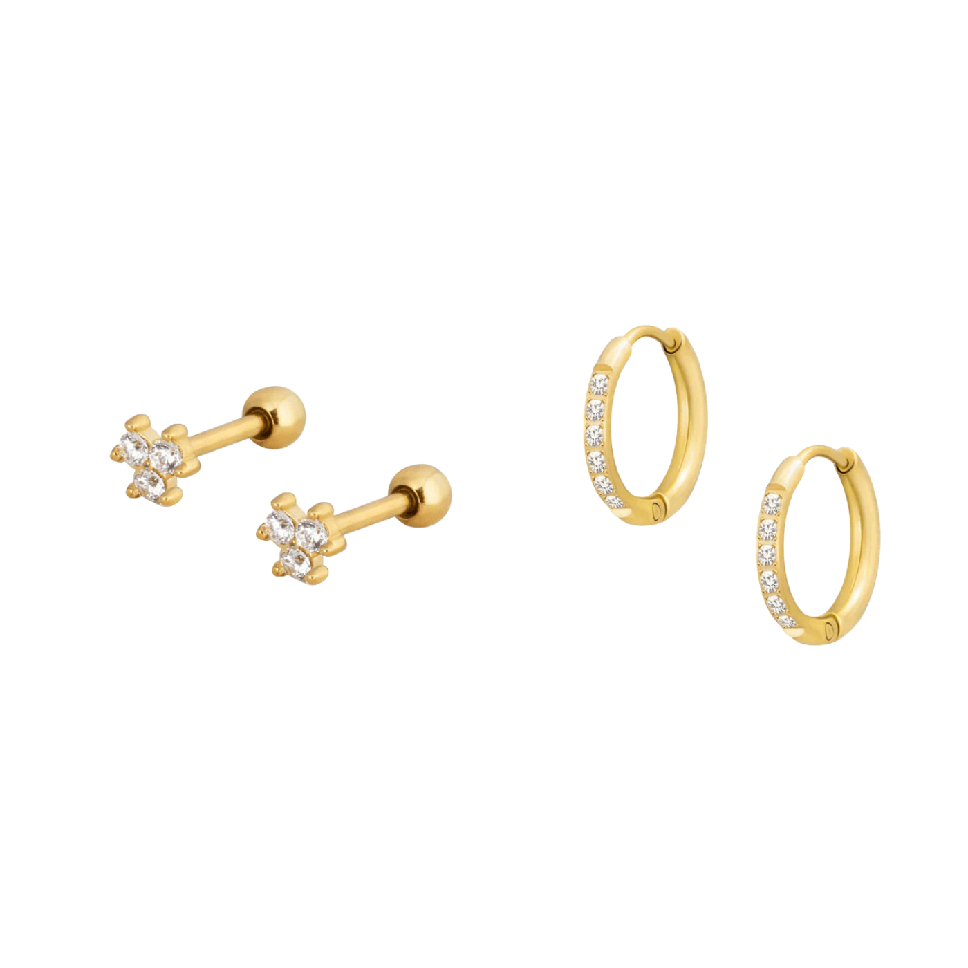 Bohomoon Stainless Steel Sparkle Ear Stack Set