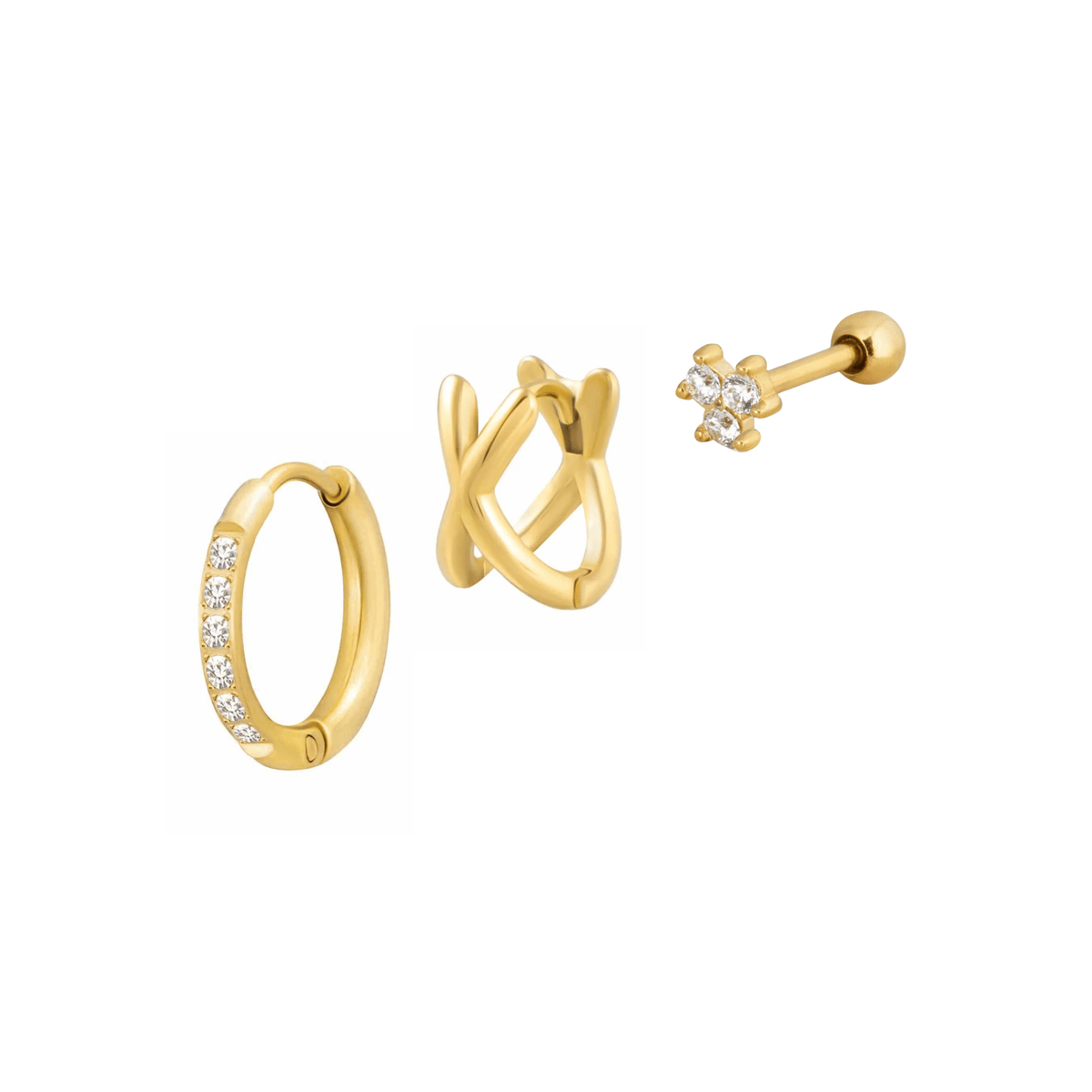 Bohomoon Stainless Steel Sparkle Earring Set