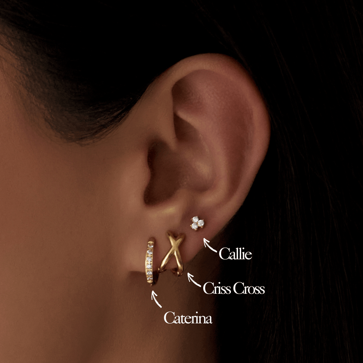Bohomoon Stainless Steel Sparkle Earring Set