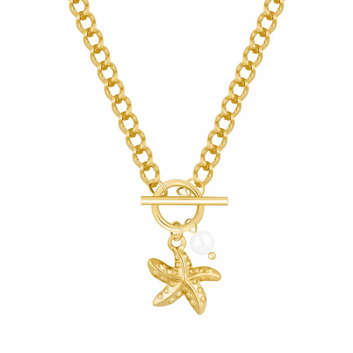 Bohomoon Stainless Steel Zuma Pearl TBar Necklace